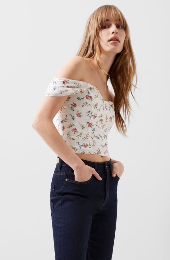Shop French Connection Floriana Hallie Floral Off The Shoulder Top In Summer White