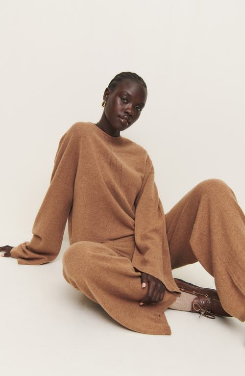 Reformation Silver Lining Cashmere Two Piece In Camel
