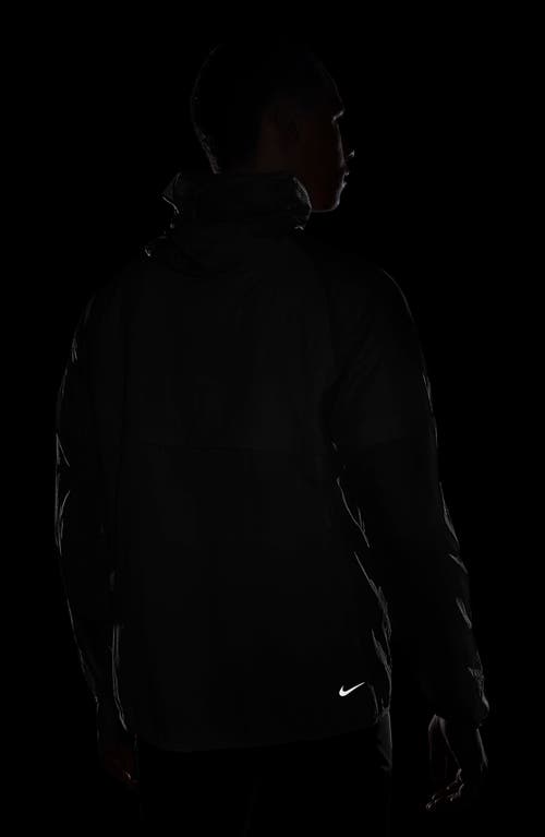 Shop Nike Trail Aireez Water Repellent Hooded Running Jacket In Black/anthracite/white