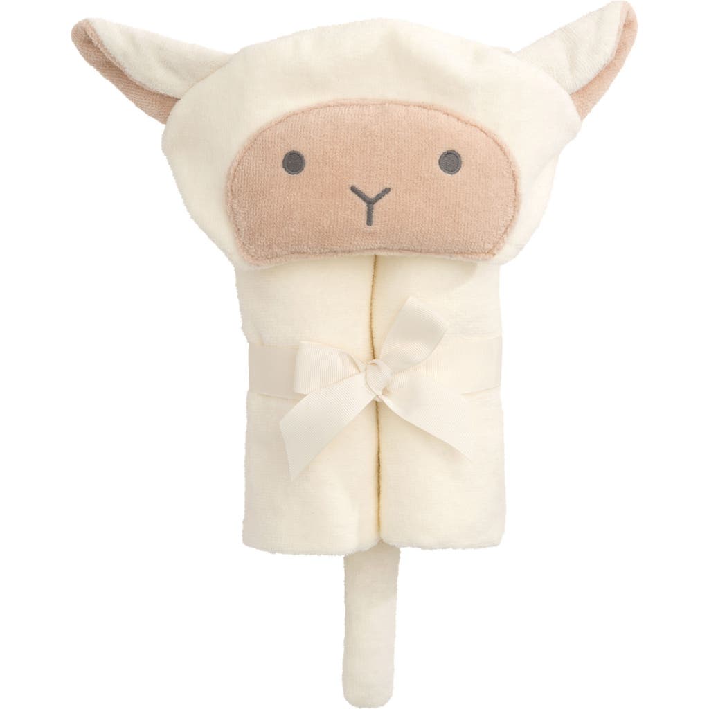 Elegant Baby Terry Velour Hooded Lamb Towel In Lambie