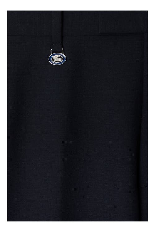 Burberry Suit Pants In Navy Blue Wool. Straight-leg Cut. Zippered Closure And Belt Clip. In Navy