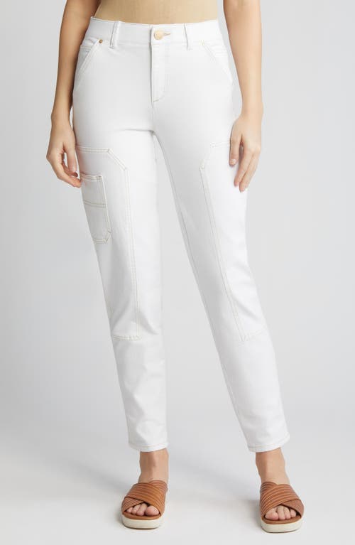 Wit & Wisdom 'Ab'Solution High Waist Ankle Straight Leg Carpenter Pants Optic White at Nordstrom,
