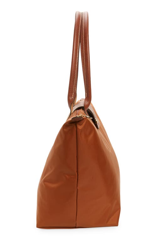 Longchamp Large Le Pliage Recycled Nylon Tote In Cognac