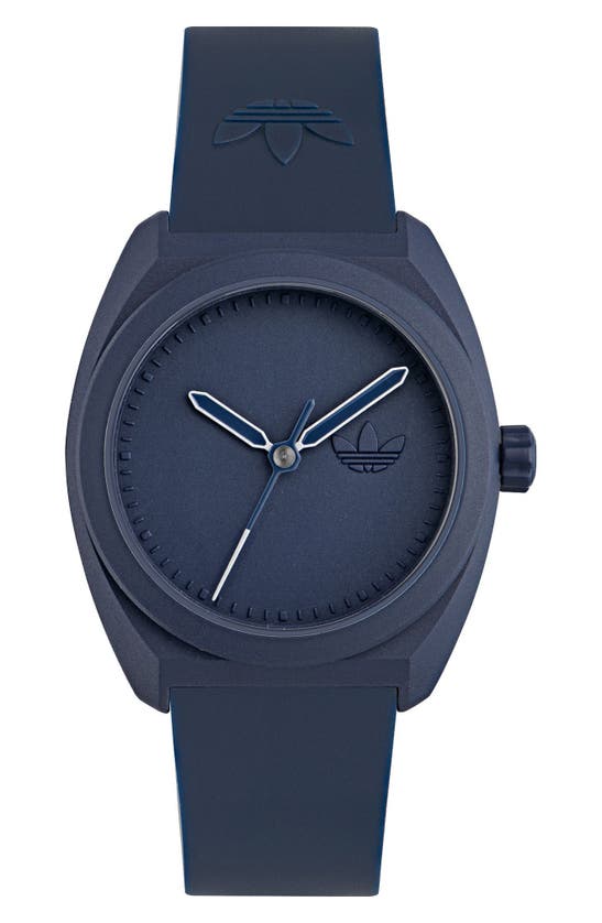 Shop Adidas Originals Ao Street Resin Strap Watch In Navy