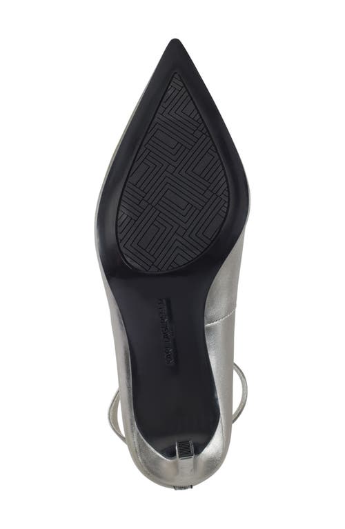 Shop Karl Lagerfeld Paris Sury Ankle Strap Pump In Pewter