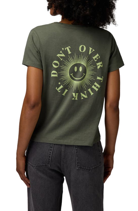 Shop Spiritual Gangster Lila Cotton Graphic T-shirt In Olive Green