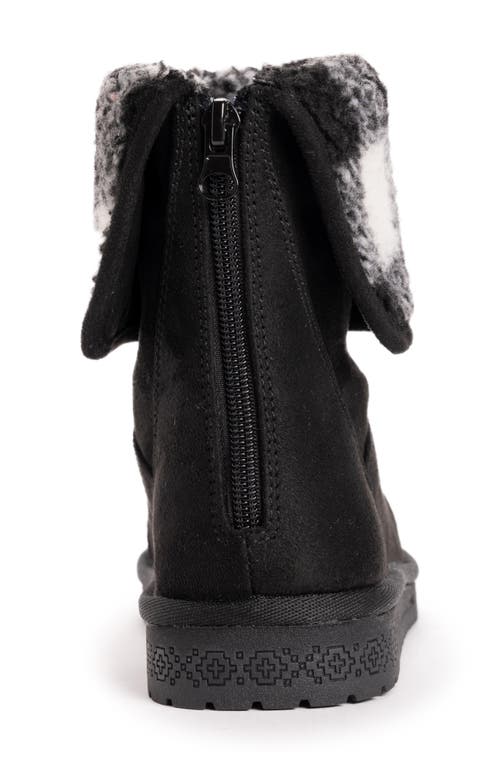 Muk Luks Clover Faux Shearling Boot In Black