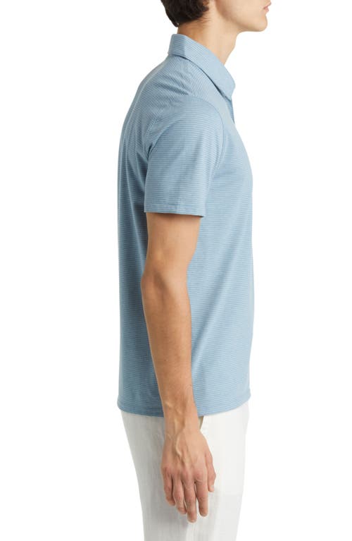 Shop Vince Ministripe Polo In Bone/blue Line