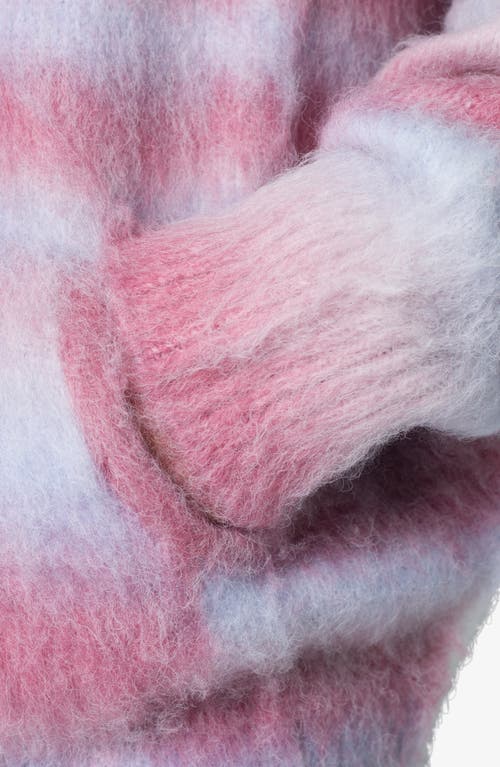 Mnml Stripe Brushed Hoodie Sweater In Pink Multi