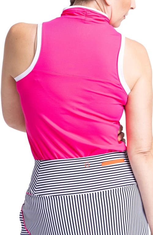 Shop Kinona Overlap Wrap Sleeveless Golf Top In Preppy Pink