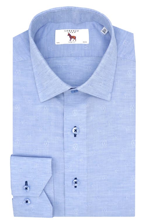 Lorenzo Uomo Trim Fit Textured Dress Shirt in Sky Blue