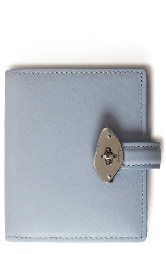 Mulberry Lana Compact Wallet High Gloss In Poplin Blue