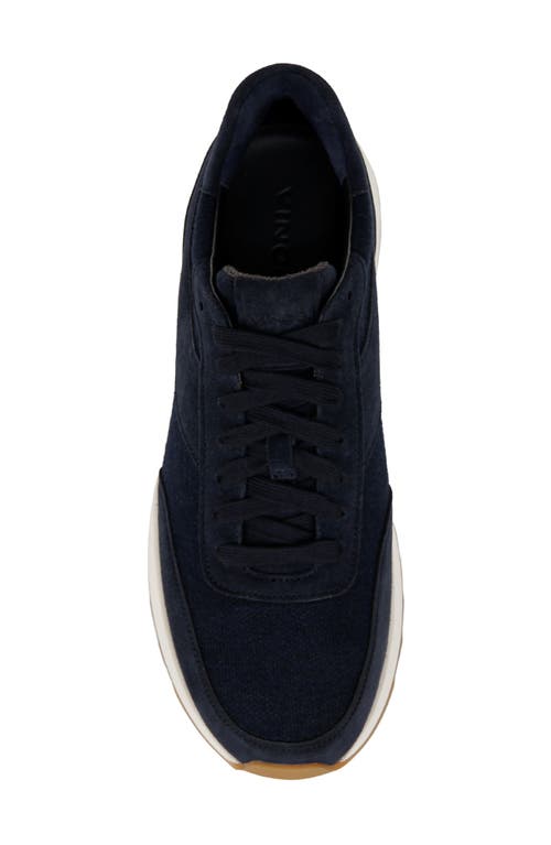 Shop Vince Edric Mixed Media Sneaker In Night Blue