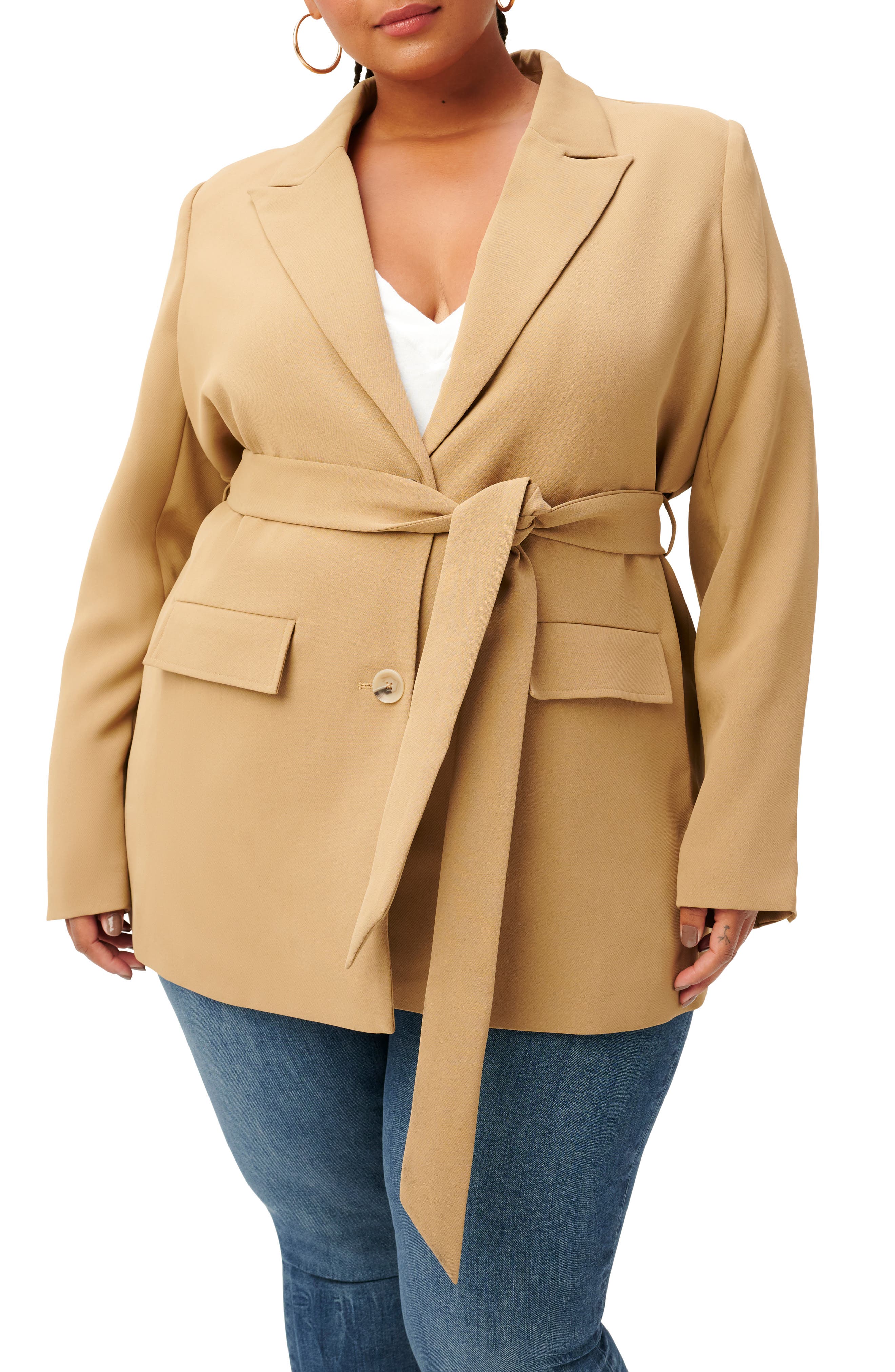 Plus size beige jacket Clearance