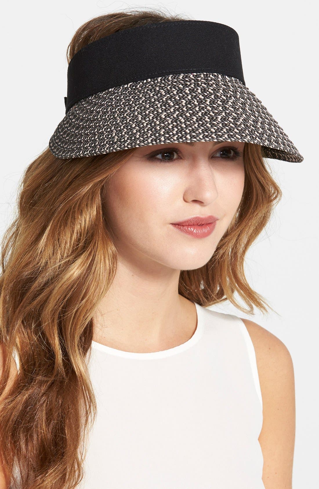 Nordstrom Braided Straw Brim Visor Nordstrom