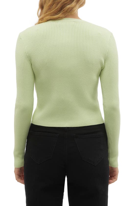 Vero Moda Holly Rib Cardigan In Reed Detail W Jewel