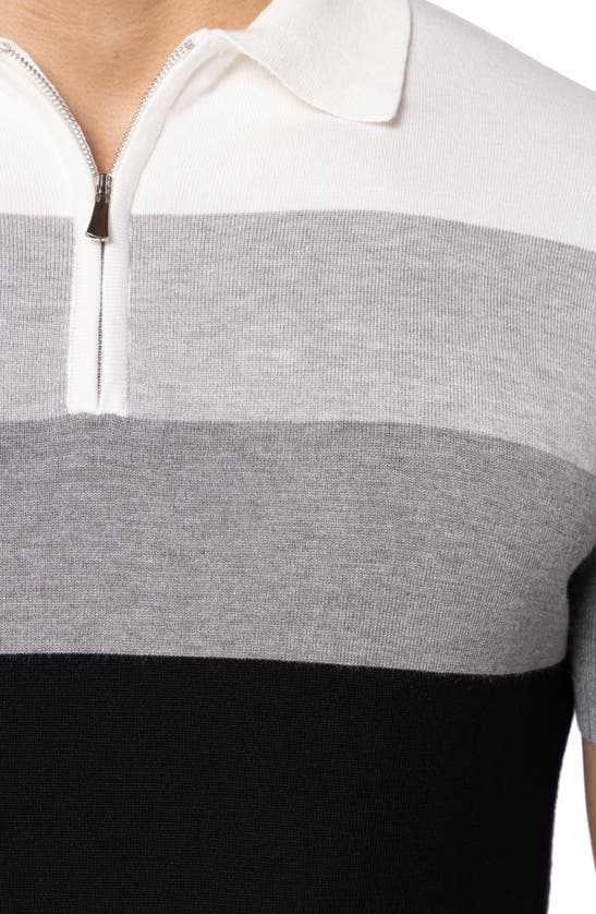 Spring + Mercer Striped Polo Sweater In Black