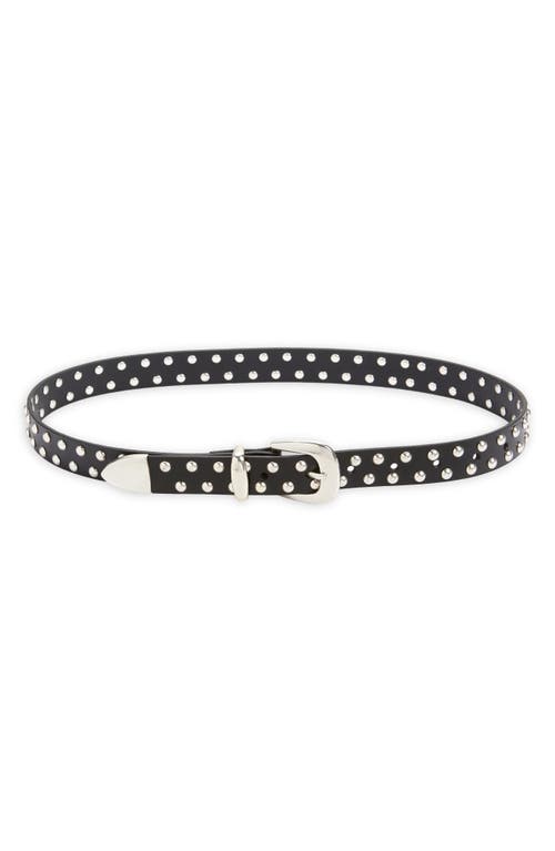 Madewell Western Stud Leather Belt In True Black
