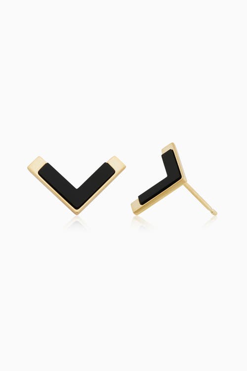 Oradina Women's 14k Yellow Solid Gold Mondrian Studs In Yellow Gold