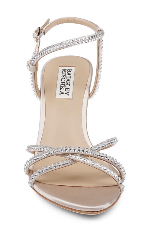 Badgley Mischka Collection Julietta Ankle Strap Sandal In Nude Satin