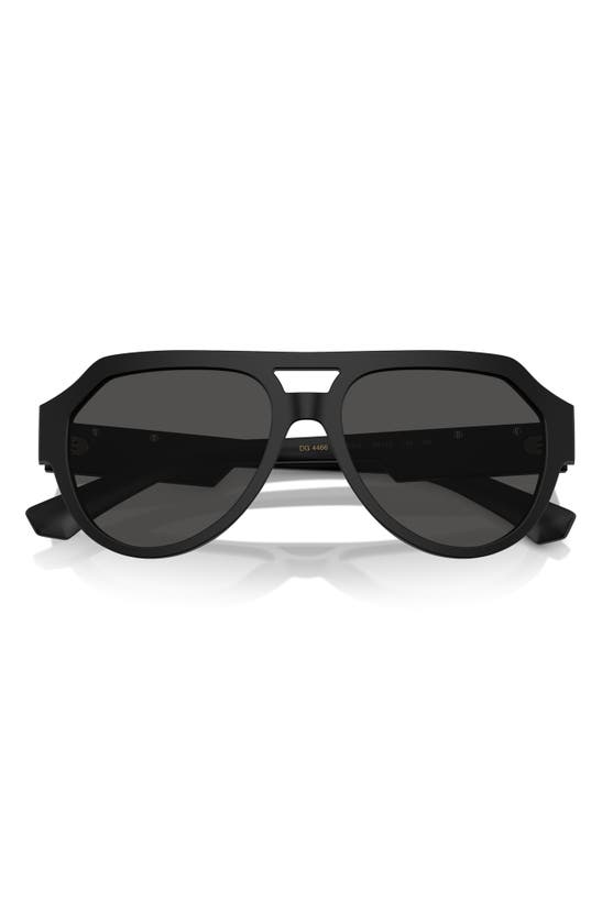 Shop Dolce & Gabbana 56mm Square Aviator Sunglasses In Matte Black
