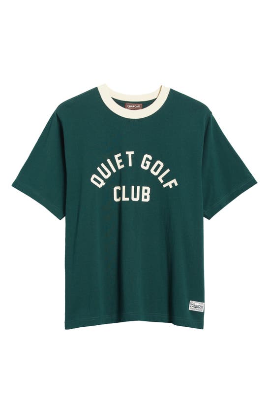 Shop Quiet Golf Club Cotton Graphic Ringer T-shirt In Forest
