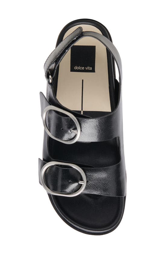 Shop Dolce Vita Starla Platform Sandal In Midnight Crinkle Patent