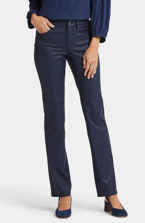 Blue leather pants womens hotsell