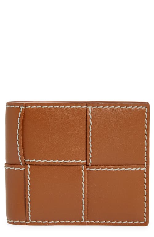 Bottega Veneta Cassette Intreccio Leather Bifold Wallet in 2632 Wood-Natural/Wood-S