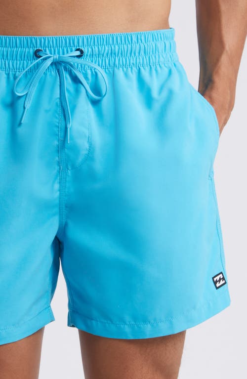 Shop Billabong All Day Layback Swim Trunks In Cyan