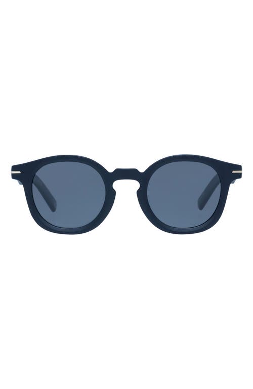 Le Specs Hoodwinked 48mm Round Sunglasses in Matte Black at Nordstrom