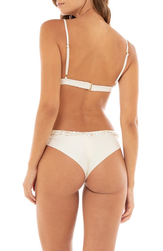 Shop Agua Bendita Lola Kai Paillette Bikini Bottoms In Beige