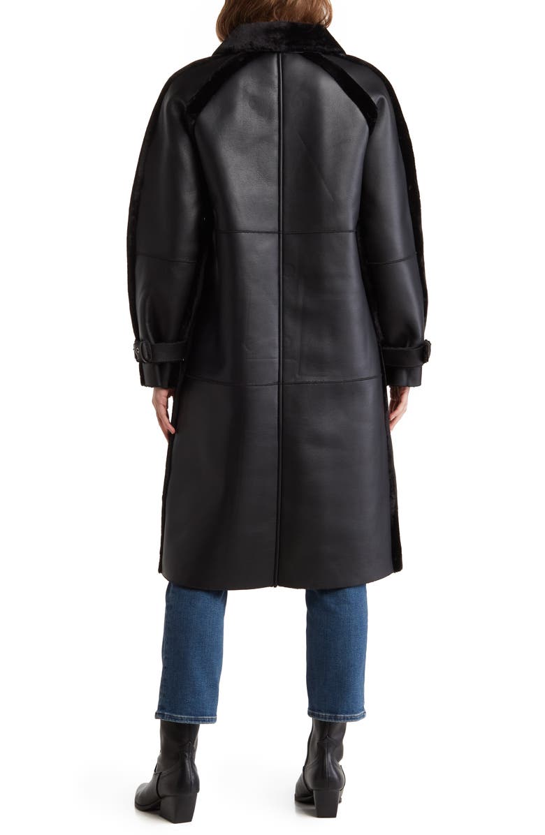 Rebecca Minkoff Faux Leather Coat with Faux Shearling Trim | Nordstromrack