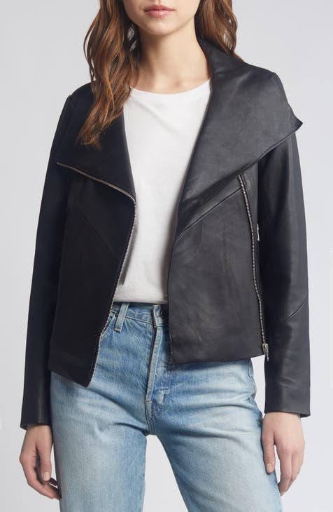 Gray Stretch Leather Jacket
