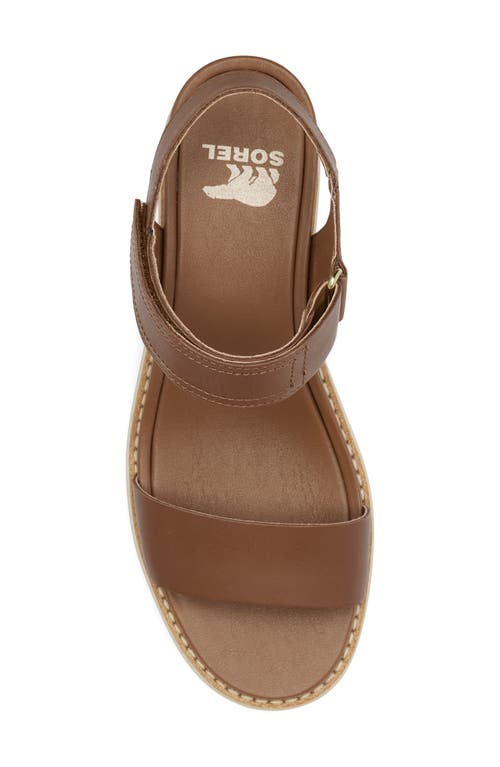 Sorel Joanie Iv Platform Wedge Slide Sandal In Velvet Tan/blackened Brown