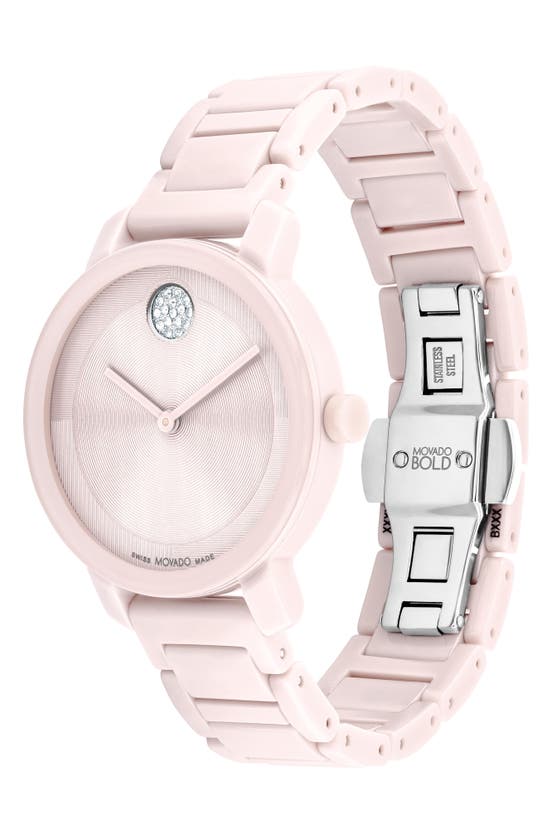 Shop Movado Bold Evolution 2.0 Bracelet Watch, 34mm In Blush