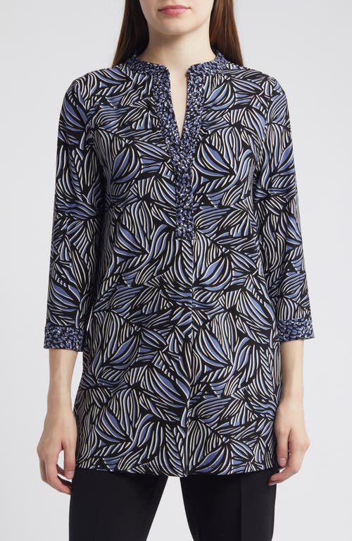 Anne Klein Allover Print Shirt Blu Jay/Anne Black Multi at Nordstrom,