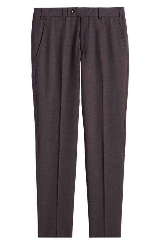 Ted Baker Jerome Soft Constructed Stretch Wool Dress Pants In Berry