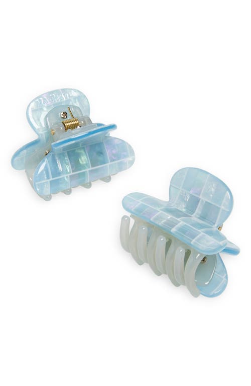 2-Pack Heirloom Claw Clips in Blue Shell Checker