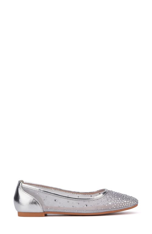 New York And Company Priya Mesh Flat In Silver