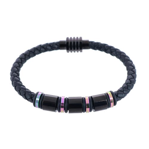 Trafalgar Subtle Color Magnetic Secure Clasp Leather Bracelet In Subtle Color