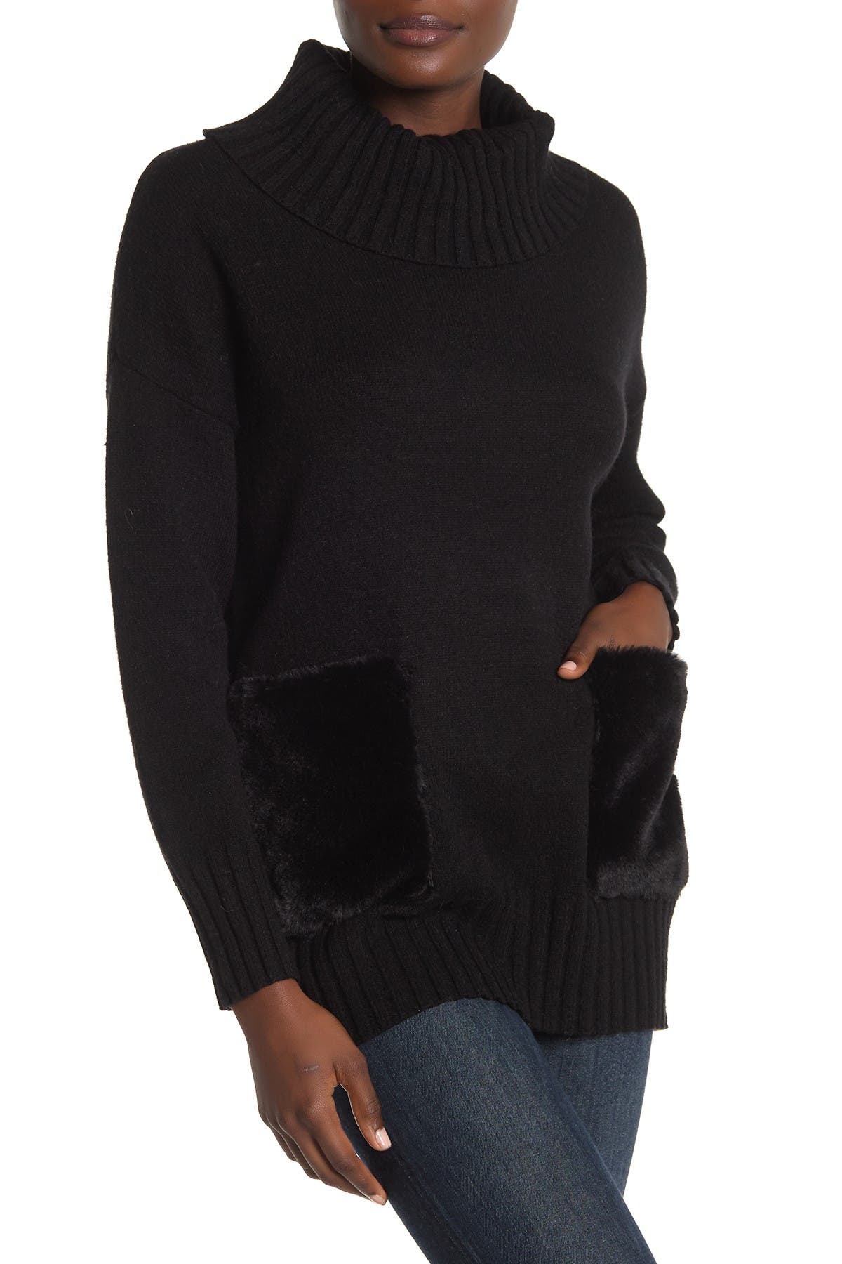 fur pocket sweater