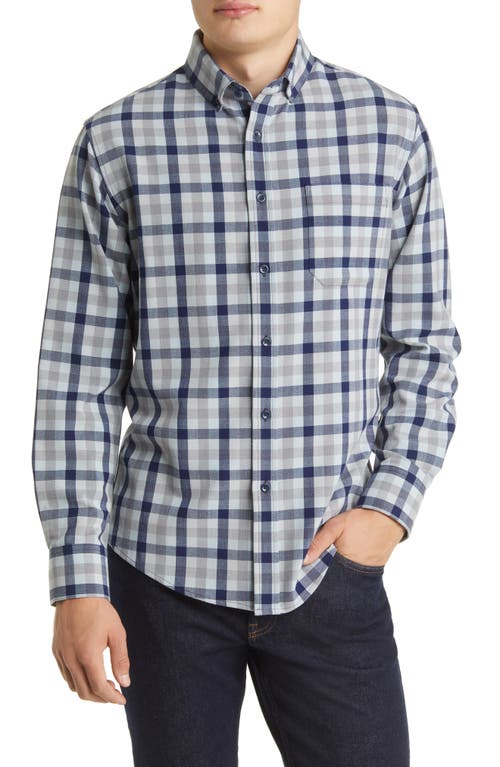 Mizzen+Main Men's City Trim Fit Check Stretch Flannel Button-Down Shirt in Blue Multi Check