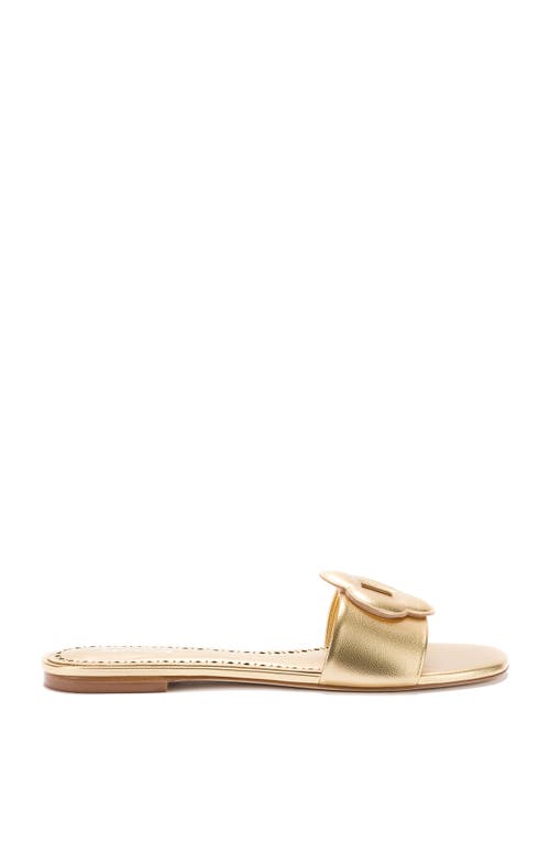 Shop Larroude Larroudé Flora Flat In Gold