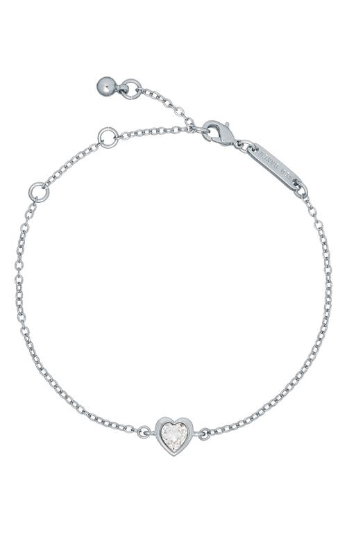 Ted Baker London Hansa Crystal Heart Bracelet in Silver Tone Clear Crystal at Nordstrom
