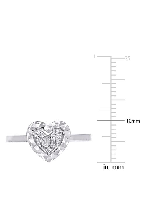 Delmar Diamond Heart Shape Ring In Silver/clear