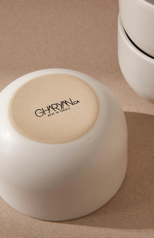 Gharyan Stoneware Tunisian Bowls Set Of 4 In White