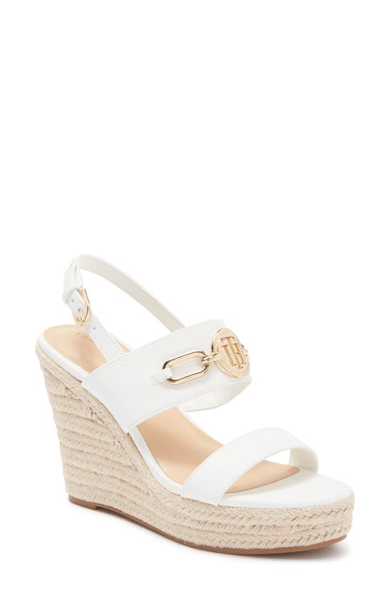 Shop Tommy Hilfiger Kharie Wedge Sandal In White