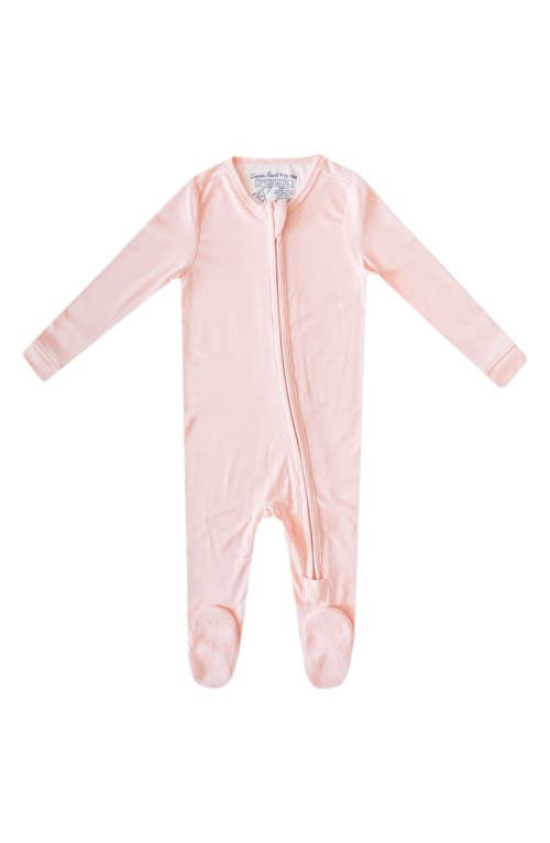 Copper Pearl Zip-Up Footie Pajamas Blush at Nordstrom,