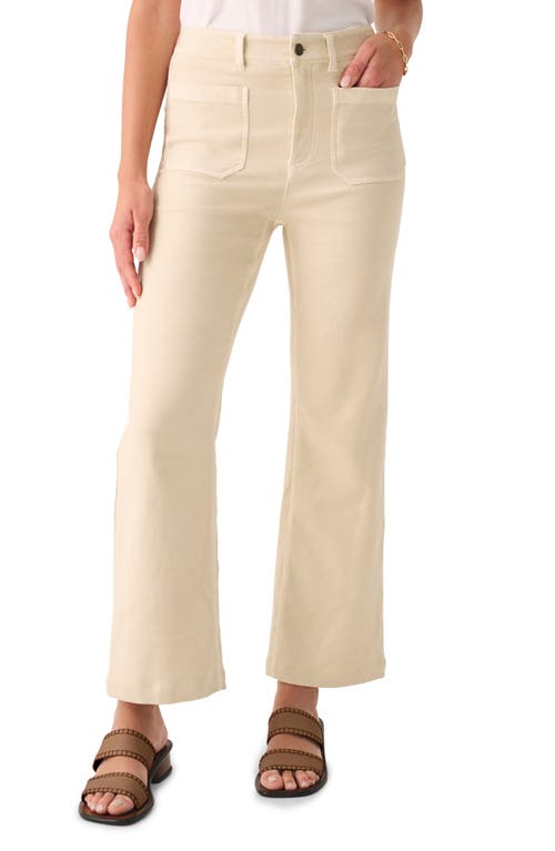 Stretch Terry Wide Leg Pants in Bone White